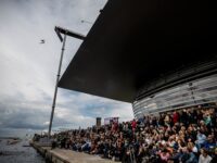 Gary Hunt of the UK dives from the 27 metre platform on the roof of the Opera House during the final competition day of the fifth stop at the Red Bull Cliff Diving World Series in Copenhagen, Denmark on August 25, 2018. // Dean Treml / Red Bull Content Pool // SI201808250624 // Usage for editorial use only //